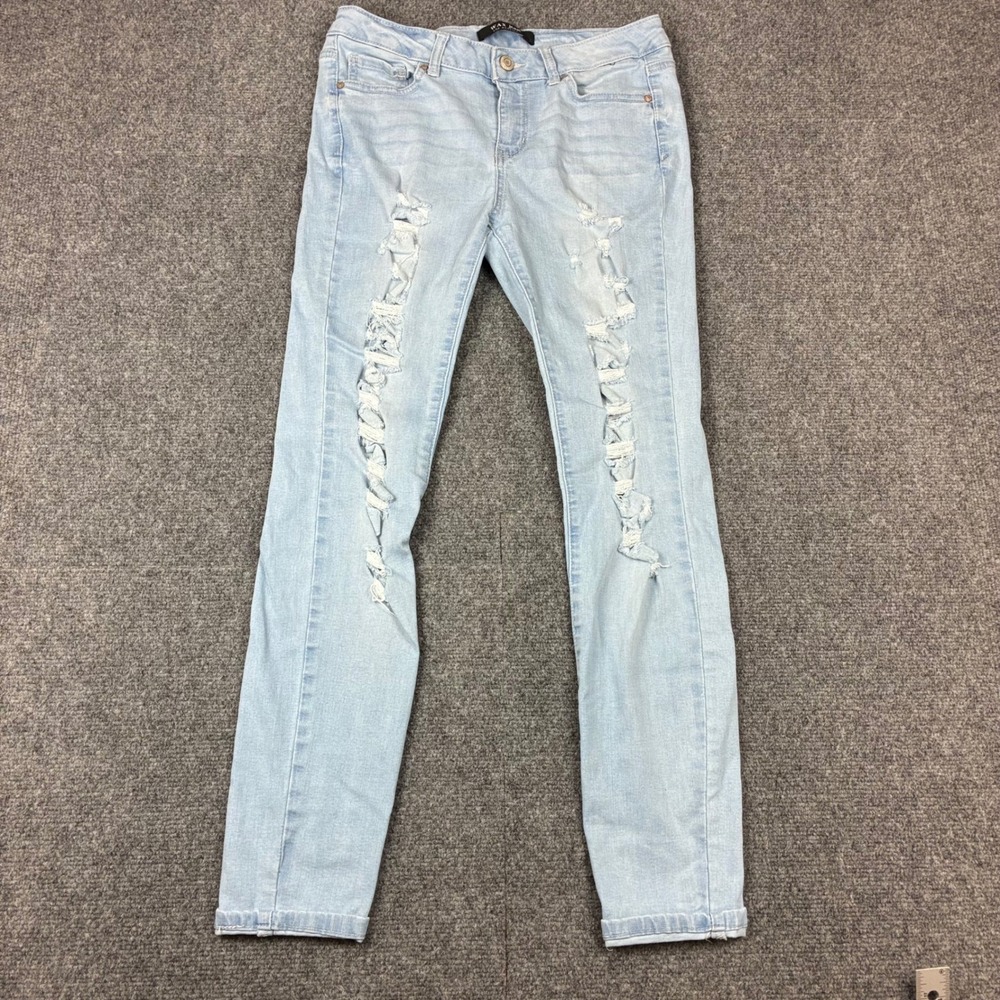 Wax Jean Los Angeles Women Distressed Skinny Jeans Light Wash Size 11 Distressed